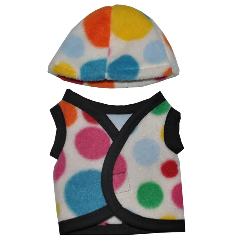 Crafty Pony Hat Cover and Waistcoat Set - White Spotty
